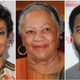 (l-r) Phylicia Rashad attends the Fast Company Grill on March 09, 2019 in Austin, Texas; Toni Morrison receives the Honor Medal of The City of Paris on November 4, 2010 in Paris, France; Andre Holland attends ‘White Noise’ Opening Night at The Public Theater on March 20, 2019 in New York City.